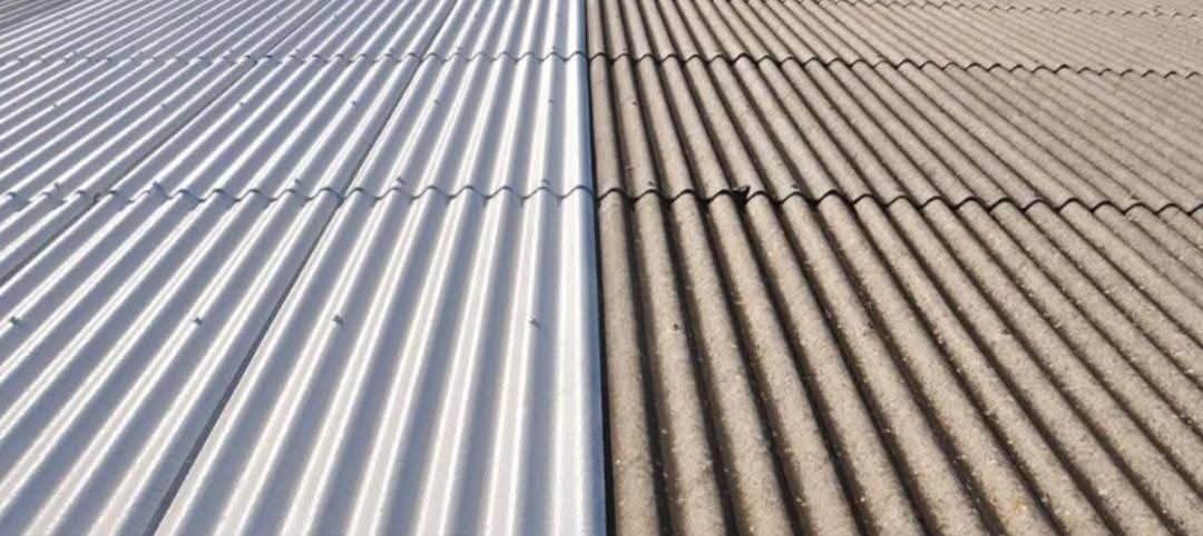 Before and after comparison of an encapsulated roof